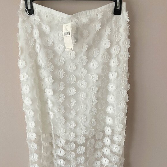 NWT By Anthropologie 3D Texture Sheer Slip Midi Skirt size Small - Picture 5 of 11